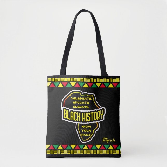 Celebrate Black History with Africa Map on BLACK Tasche (Vorderseite)