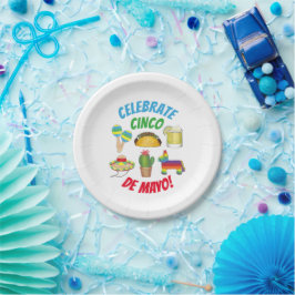 Celebrate Cinco de Mayo Fiesta Taco Piñata Cactus Pappteller