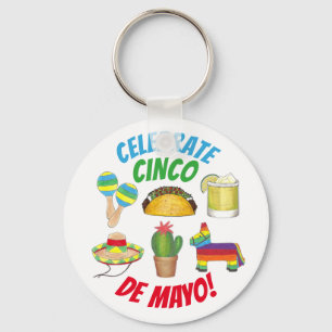 Celebrate Cinco de Mayo Fiesta Taco Piñata Cactus Schlüsselanhänger