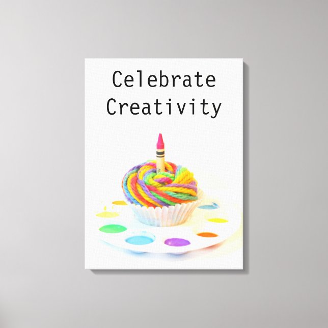 Celebrate Creativity Cupcake Leinwanddruck (Vorderseite)