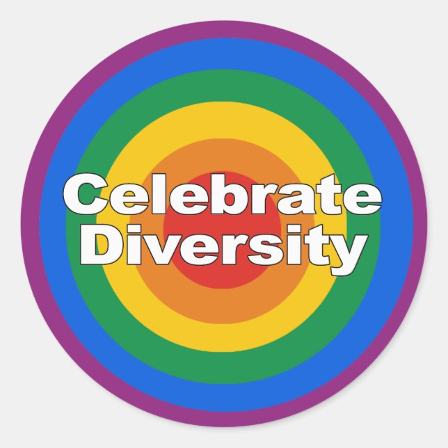 Celebrate Diversity 2 Runder Aufkleber (Vorderseite)