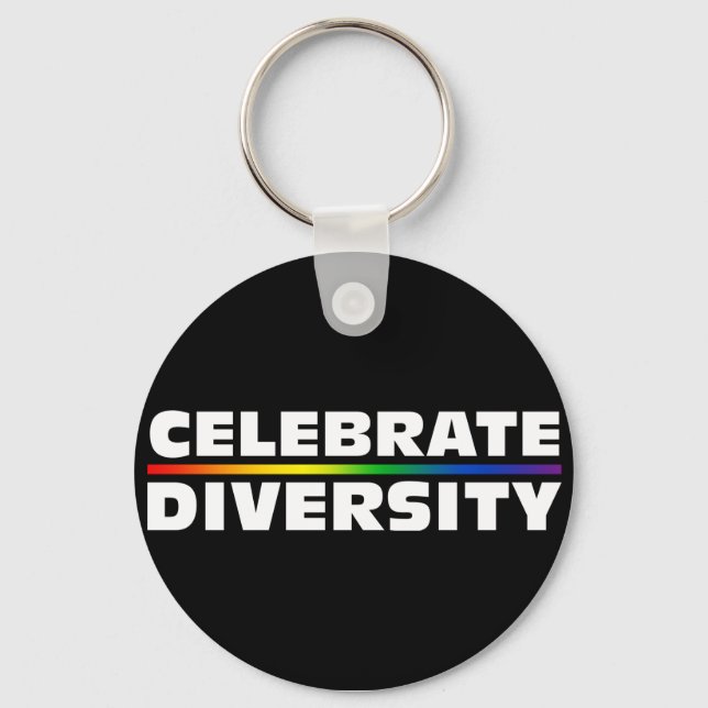 Celebrate Diversity Black Schlüsselanhänger (Vorderseite)