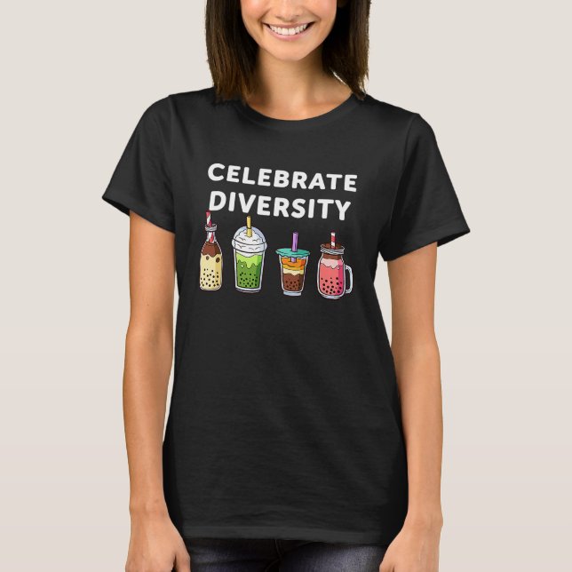 celebrate diversity bubble tea boba T-Shirt (Vorderseite)