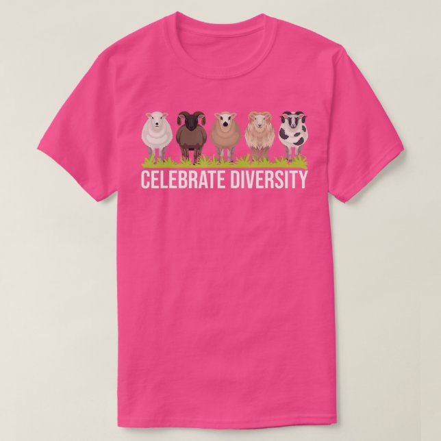 Celebrate Diversity - Sheep Whisperer Herder Farme T-Shirt (Design vorne)