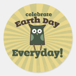 Celebrate Earth Day Runder Aufkleber