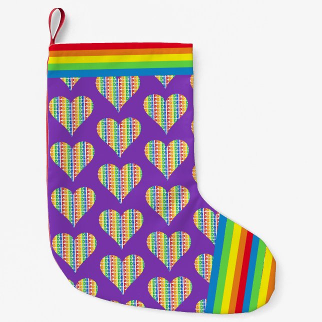 Celebrate Gay Pride Rainbow Liebe LGBTQ Kleiner Weihnachtsstrumpf (Vorderseite)
