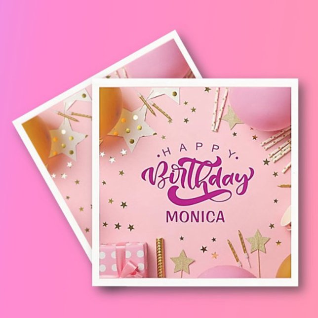 Celebrate! Girl Happy Birthday Party Serviette (Von Creator hochgeladen)