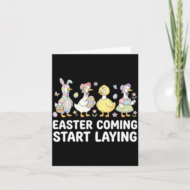 Celebrate Girls Easter Geese And Silly Easter Cost Karte (Vorderseite)