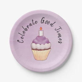 Celebrate Good Times Cupcake Lila Pappteller