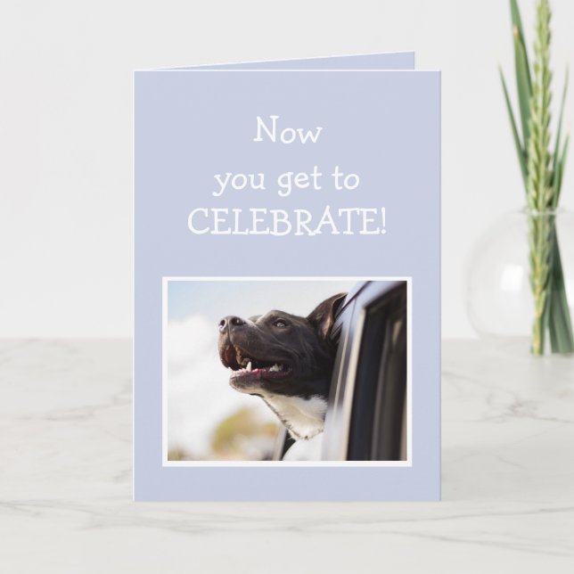 Celebrate gratulieren ABSCHLUSS Happy Dog Karte (Vorderseite)