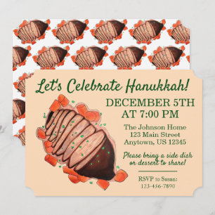 Celebrate Hanukkah Brisket Jüdisches Holidays Part Einladung