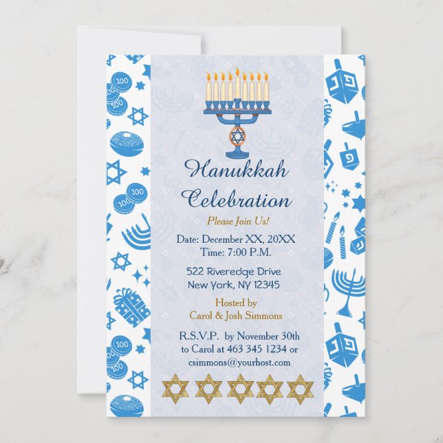Celebrate Hanukkah Einladungen (Vorderseite)