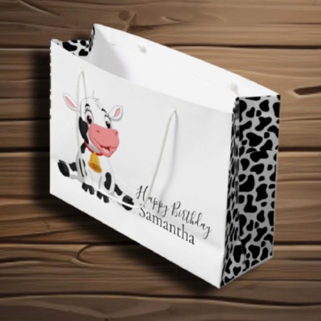 Celebrate Happy Birthday Baby Cow Große Geschenktüte (Von Creator hochgeladen)
