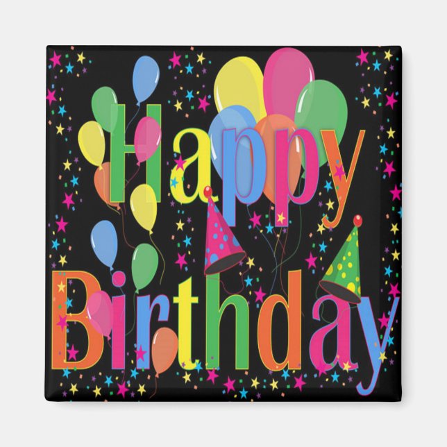 Celebrate Happy Birthday Magnet (Vorne)