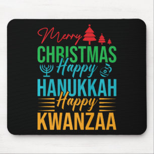 Celebrate Happy Merry Christmas Happy Hanukkah Hap Mousepad