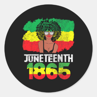 Celebrate Juneteenth Messy Bun Black Women 1865 Ju Runder Aufkleber