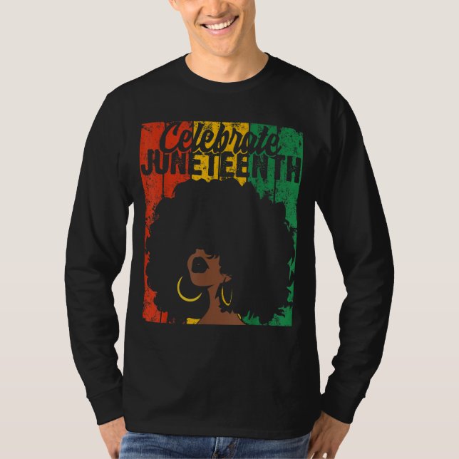 Celebrate Juneteenth Retro African Colors Womens G T-Shirt (Vorderseite)