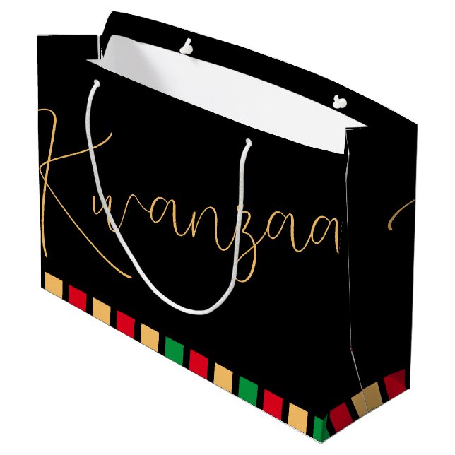 Celebrate Kwanzaa Große Geschenktüte (Rückseite Schrägansicht)