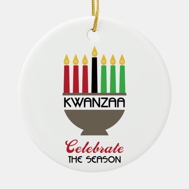 Celebrate Kwanzaa Keramik Ornament (Vorne)