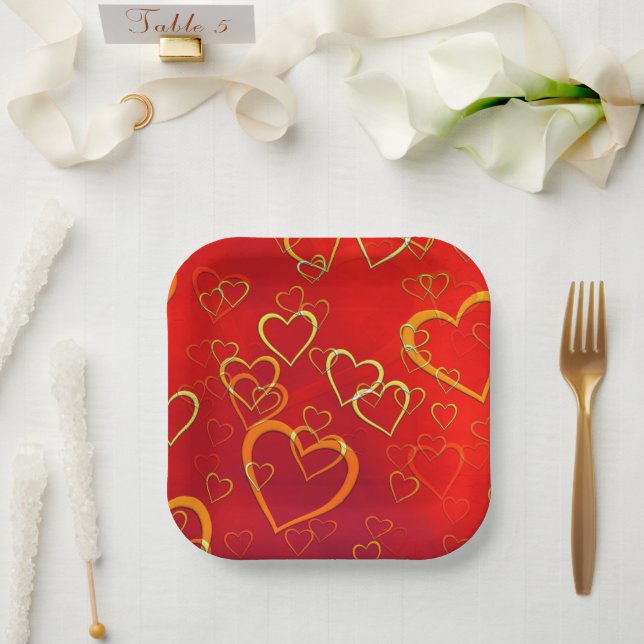 Celebrate Liebe Red Hearts Paper Teller (Hochzeit)