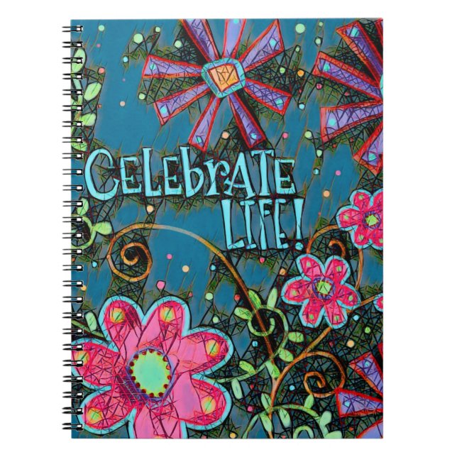 Celebrate Life Inspirierend florale Hübsche Inspir Notizblock (Vorderseite)
