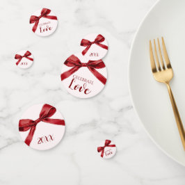 Celebrate Love Elegant Bow Valentines Day Party Konfetti