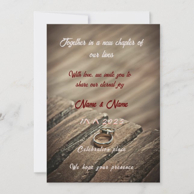 "Celebrate Love : Elegant Wedding Invitation (Devant)