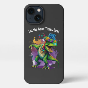Celebrate Mardi Gras mit Dancing T Rex Dinosaurier iPhone Hülle