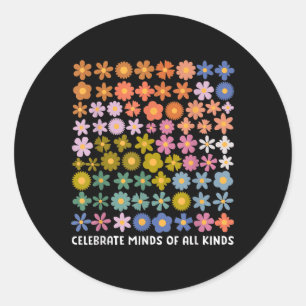 Celebrate Minds aller Art Shirt Frauen Autismus Aw Runder Aufkleber