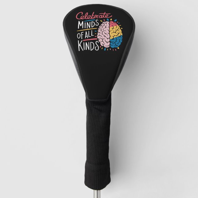 Celebrate Minds aller Art von Autismus Bewusstsein Golf Headcover (Vorderseite)