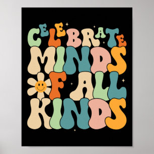 Celebrate Minds aller Art von Autismus im Bereich Poster