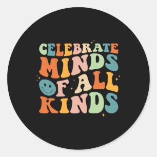 Celebrate Minds aller Art von Autismus im Bereich Runder Aufkleber