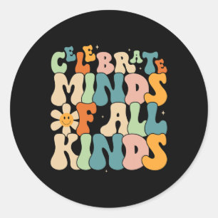 Celebrate Minds aller Art von Autismus im Bereich Runder Aufkleber