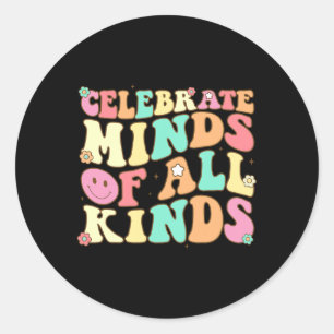Celebrate Minds aller Art von Autismus im Bereich  Runder Aufkleber