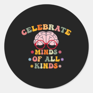 Celebrate Minds aller Art von Autismus im Bereich Runder Aufkleber