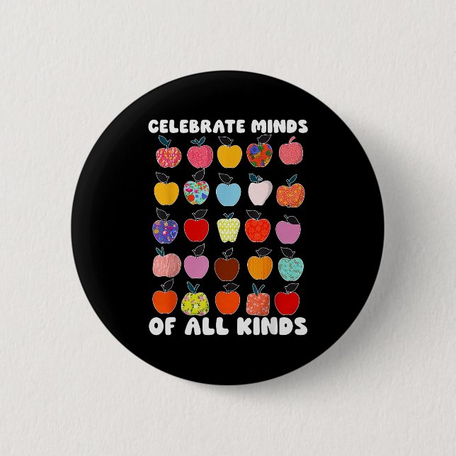 Celebrate Minds Of All Kinds Folk Art S Sped Teach Button (Vorderseite)