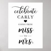 Celebrate Miss Mrs Bridal Shower Heart WELCOME