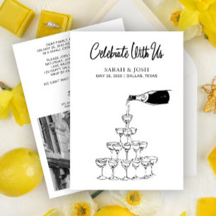 Celebrate mit einfachem Black & White Champagner Einladung