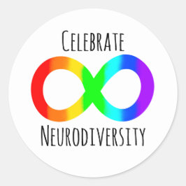 Celebrate Neurodiversity Autismus Akzeptanzschleif Runder Aufkleber