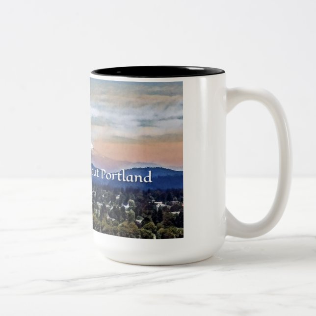 Celebrate Portland, Oregon Zweifarbige Tasse (Rechts)