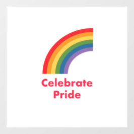 Celebrate Pride Gay LGBT Rainbow Fensteraufkleber