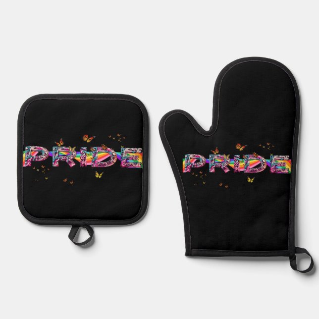 Celebrate Pride Ofenhandschuh & Topflappen-Set (Vorderseite)