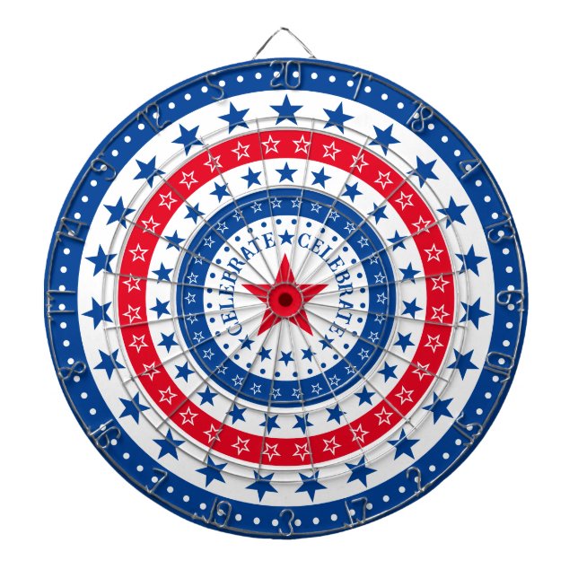 Celebrate Red, White und Blue Stars Dartscheibe (vorne)