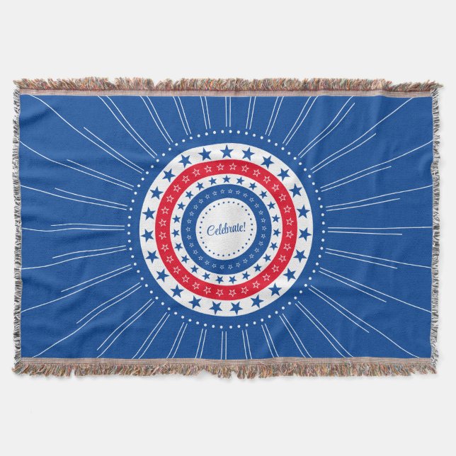 Celebrate Red, White und Blue Stars Decke (Vorderseite)