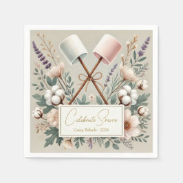 Celebrate S'more Rustic Camp Bridge Party Serviette