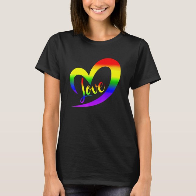 Celebrate stolz auf Liebe LGBt Pride Rainbow Halb T-Shirt (Vorderseite)