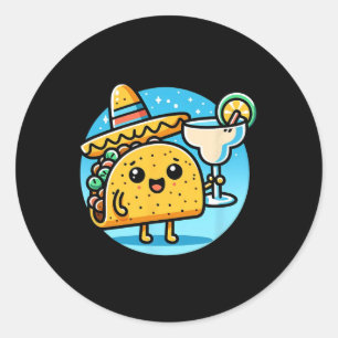 Celebrate Taco Margarita Festival mexikanische Foo Runder Aufkleber