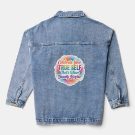 Celebrate True Self Sticker Jeansjacke