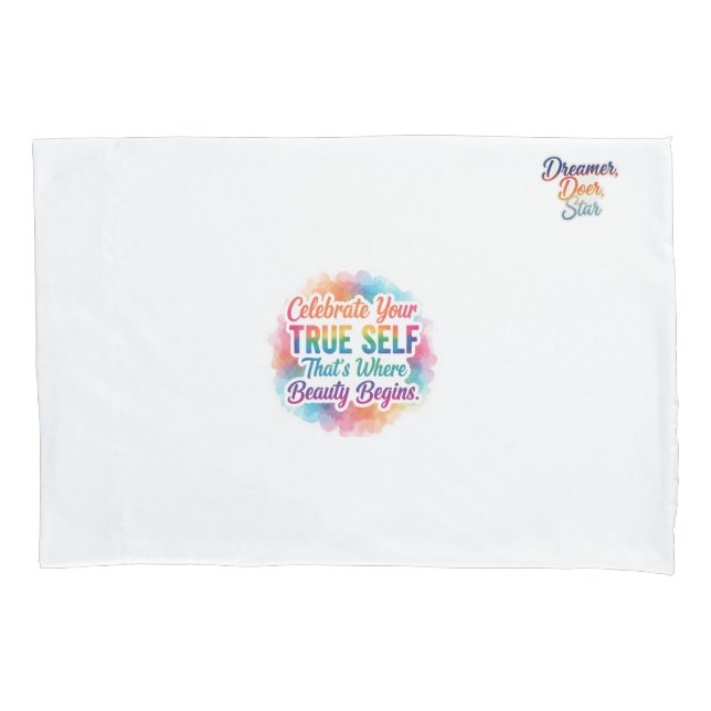 Celebrate True Self Sticker Kissenbezug (Vorderseite)