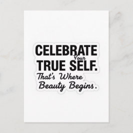 Celebrate True Self Sticker Postkarte